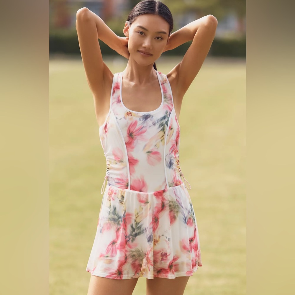 ANTHROPOLOGIE Daily Practice Sleeveless Scoop-Neck Mini Dress NWT Small Petite